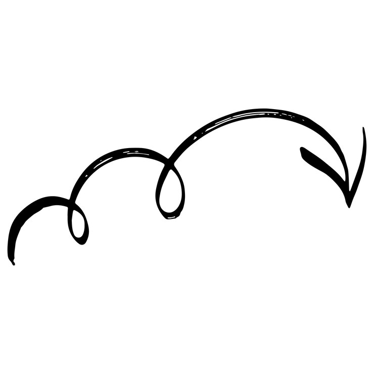 Arrow brush stroke gold line