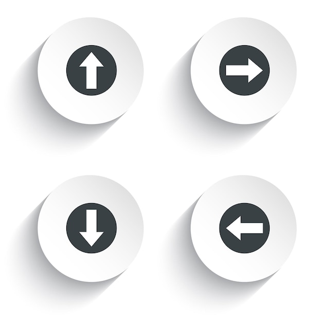 arrow buttons vector icon set isolated on white background