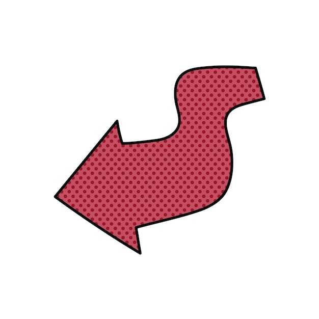arrow halftone hand drawn color vector illustration