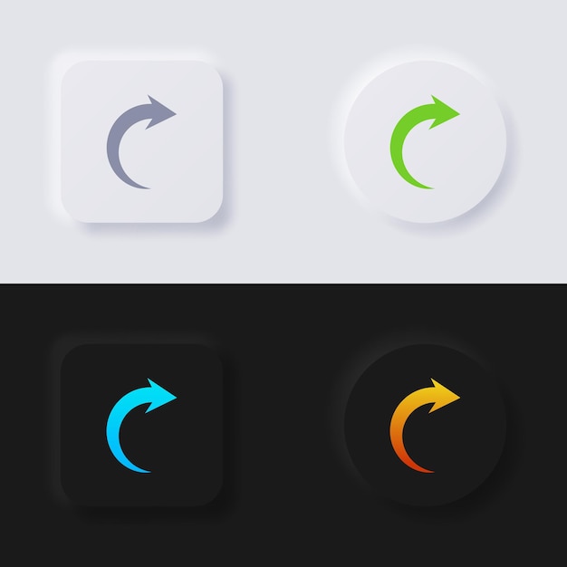 Arrow Icon set Multicolor neumorphism button soft UI Design for Web design Application UI and more Button Vector