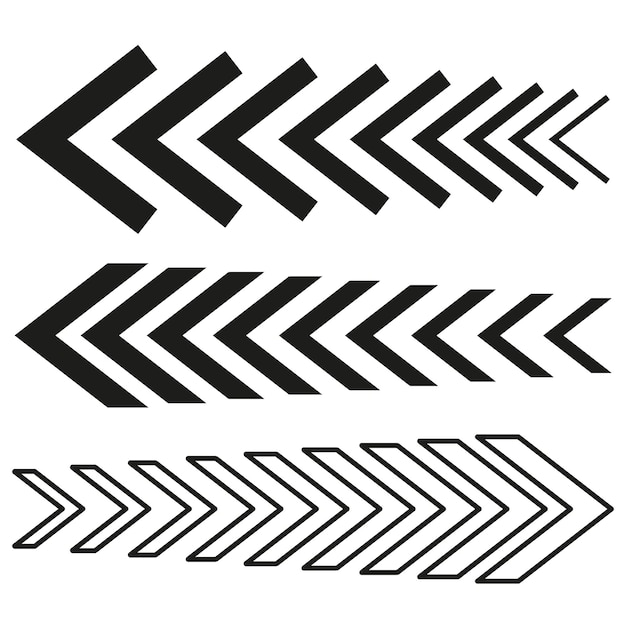 arrow icons set direction symbols simple vector black and white