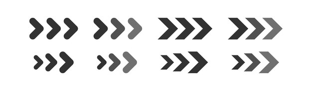 Arrow right icon Direction pointer symbol Navigation cursor Forward sign Vector illustration