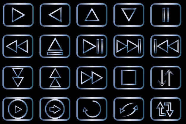 ArrowsVector images of arrows with a silver gradient of various shapes and directionsVector