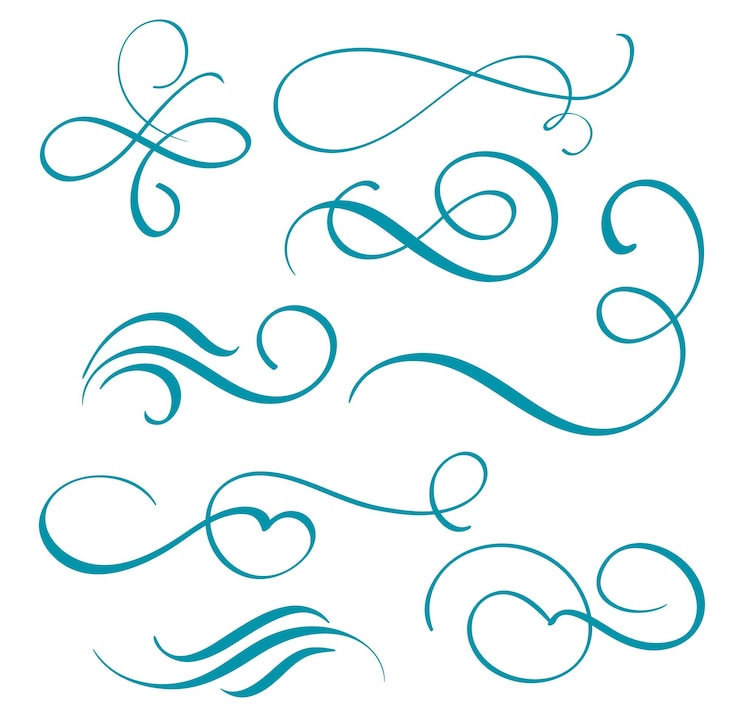 Vector art calligraphy flourish of vintage decorative whorls for design vector illustration eps10