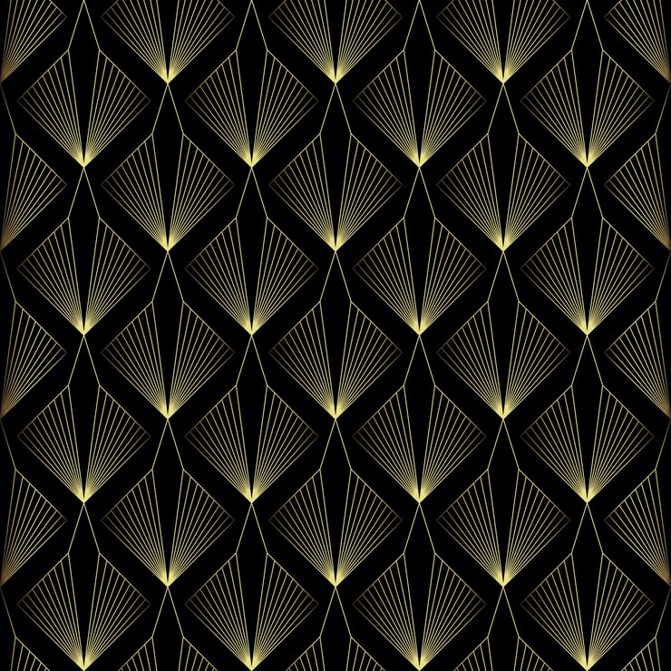 Vector art deco pattern vector background in the 1920s style gold black texture for interior design use such as wallpaper pillow covers curtain prints upholstery etc