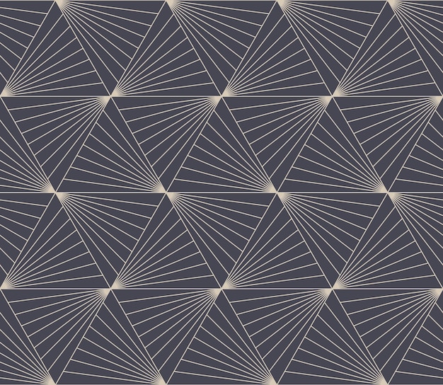 Art Deco Triangles Outline Seamless Pattern Vector Trendy Abstract Background
