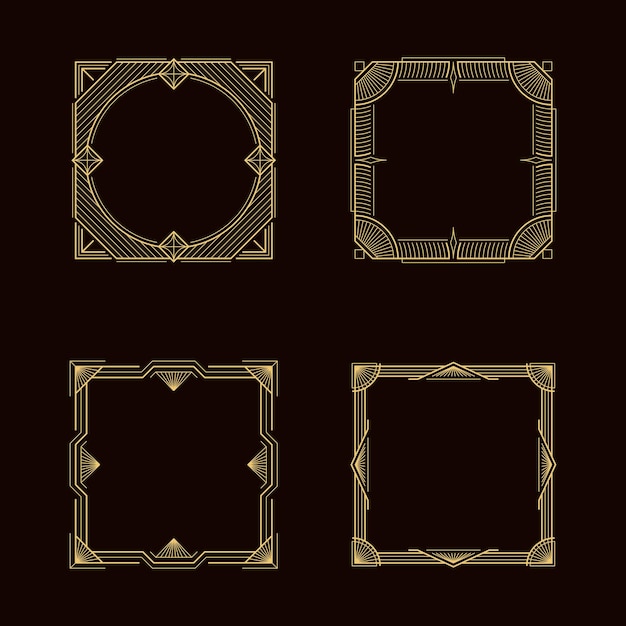 art deco vintage geometric frame set