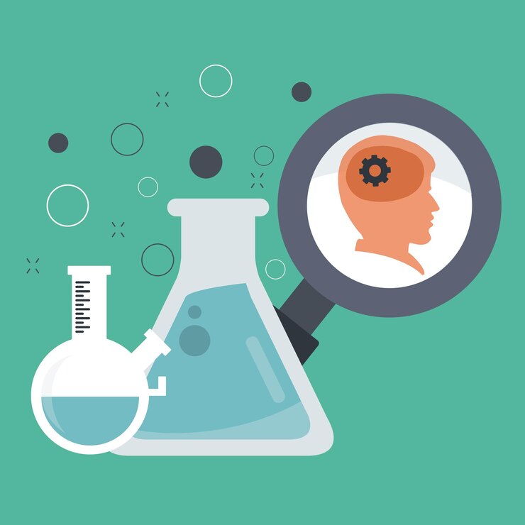 Vector art illustration design concept symbol icon logo chemical analysis
