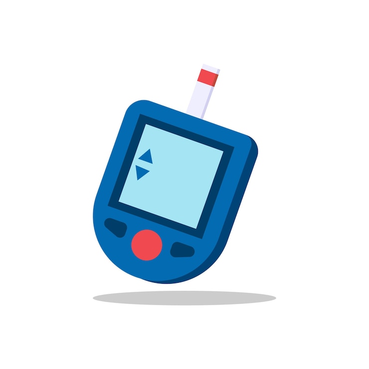 Vector art illustration design concept symbol logo icon tools medical clinic health care of glucometer