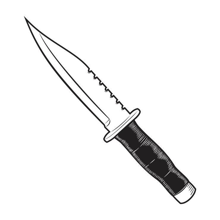Vector art stylized knife vector illustration