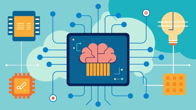 artificial intelligence chip vector graphics illustration eps source file format lossless scaling ic
