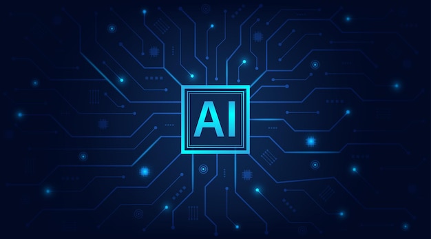 Artificial intelligence circuit board Technology abstract background Futuristic technology