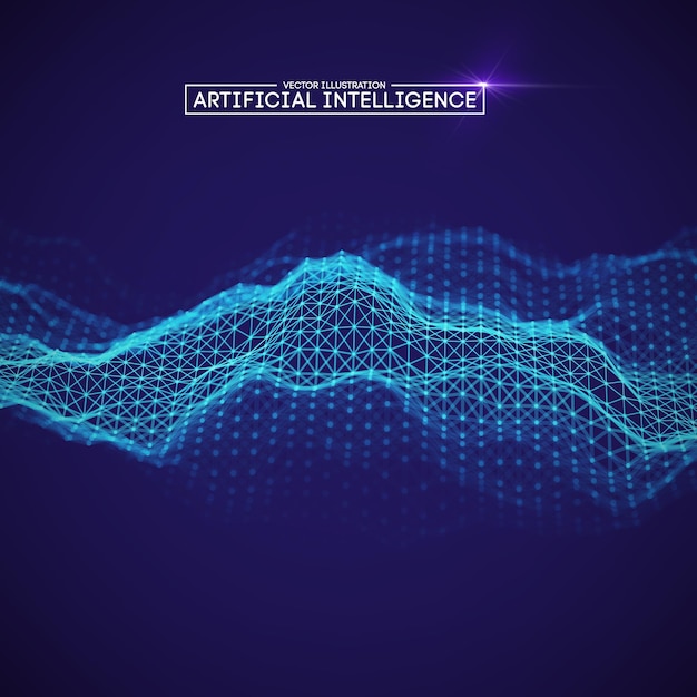 Artificial intelligence communication network Digital science technology concept