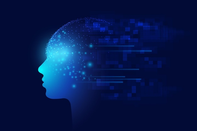 artificial intelligence concept creative brain concept background technology web background big