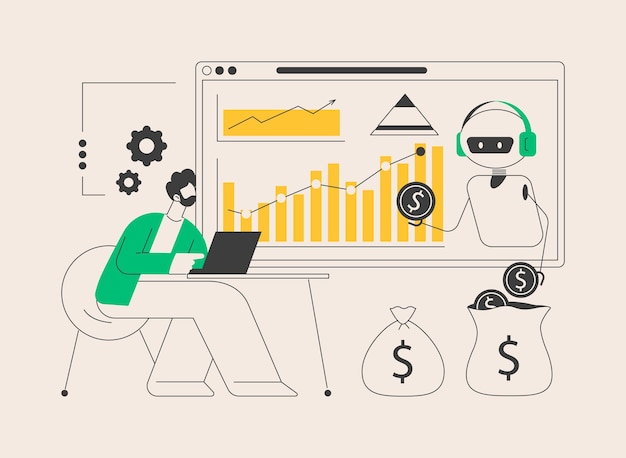 Artificial intelligence in financing abstract concept vector illustration financial robo advisor ai