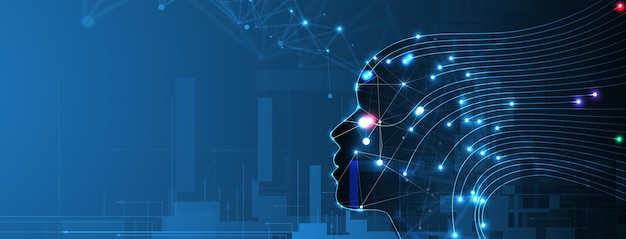 artificial intelligence technology web background virtual concept
