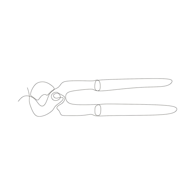 artisan and agricultural tools in continuous line art