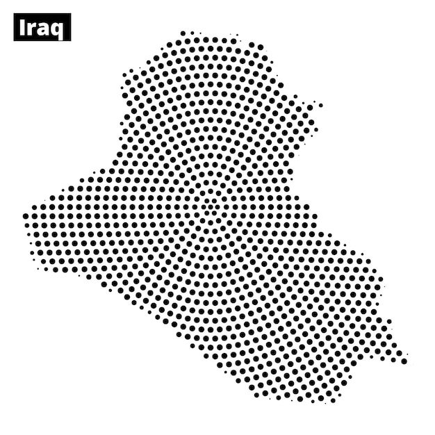 artistic representation of iraq using dotted patterns in monochrome style