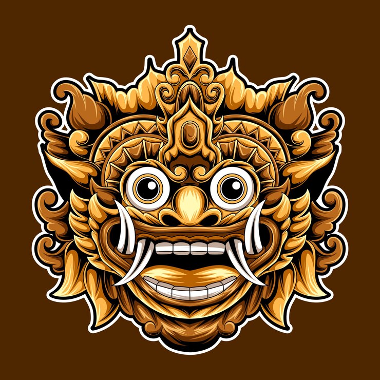 Vector artwork barong culture bali indonesian design illustration