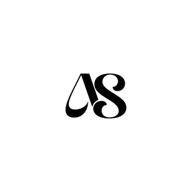 AS monogram logo design letter text name symbol monochrome logotype alphabet character simple logo