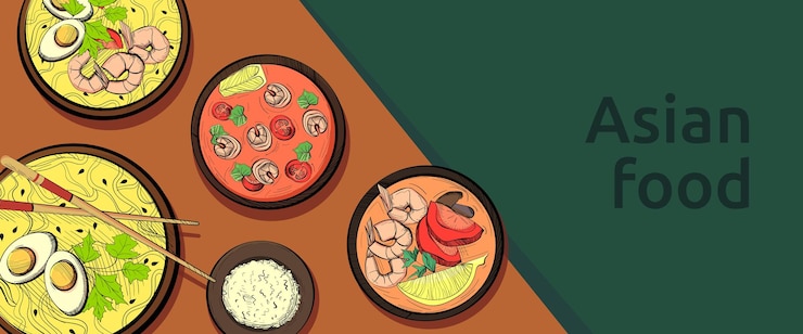 Vector asian food poster