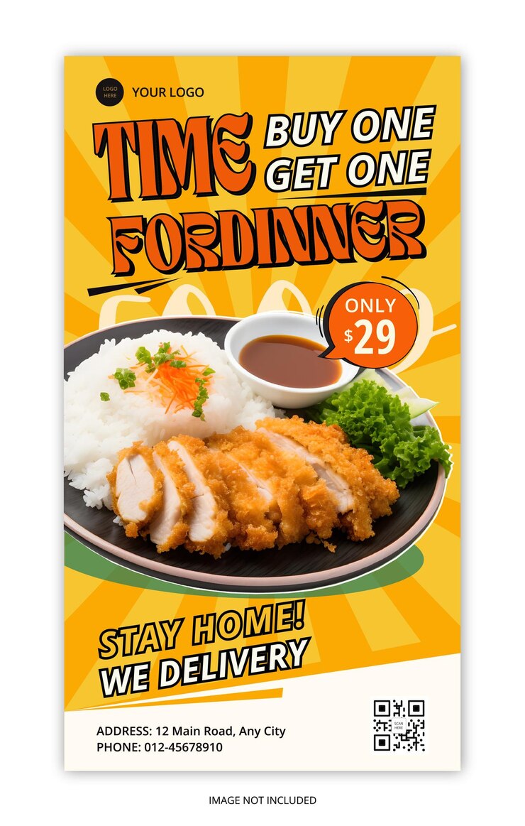 Vector asian restaurant food flyer and social media post template