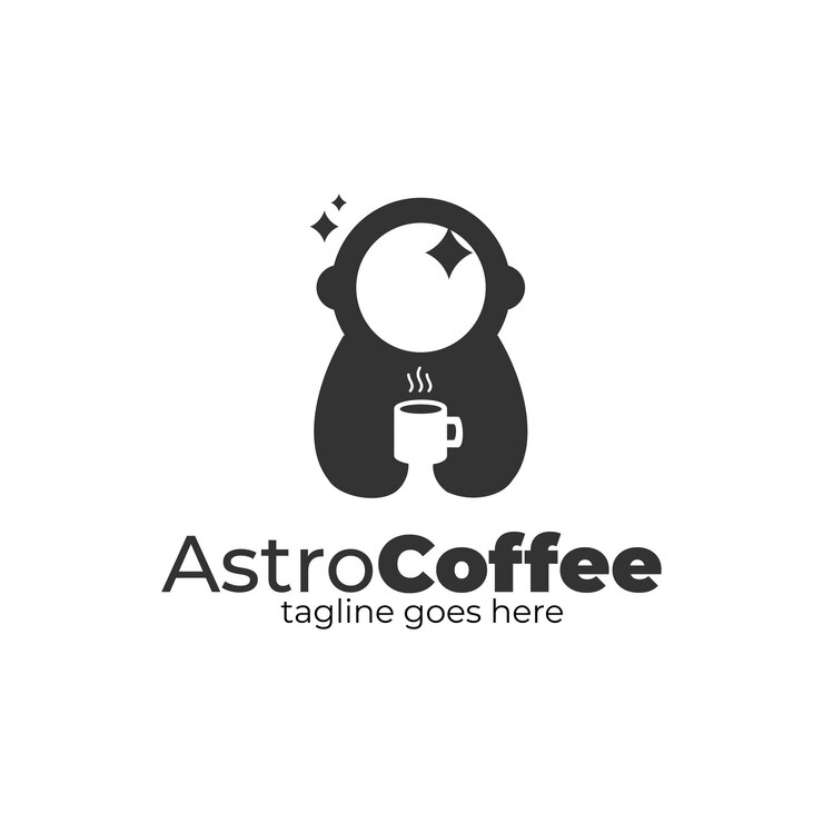 Astronaut Coffe Logo Design