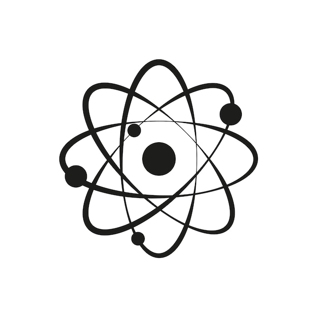 Atom scientific icon Energy Vector model Physics chemistry symbol Molecular structure graphic