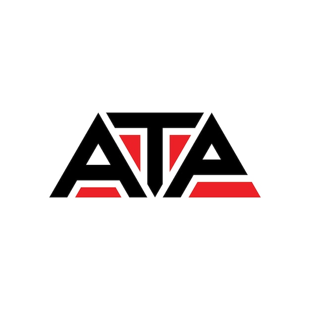 ATP triangle letter logo design with triangle shape ATP triangle logo design monogram ATP triangle vector logo template with red color ATP triangular logo Simple Elegant and Luxurious Logo ATP