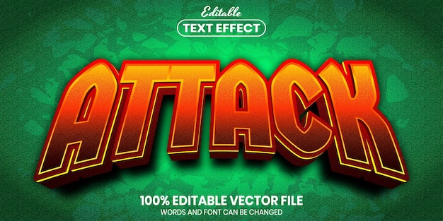 attack text, font style editable text effect