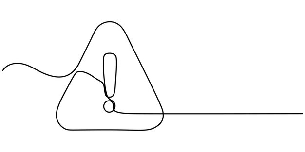 Attention Getting Continuous Line Editable Stroke Icon Dangerous sign line continuous drawing