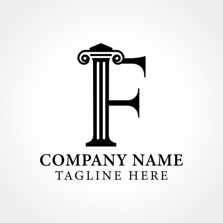 Vector attorney law letter f logo with creative modern vector template law business letter f logo design
