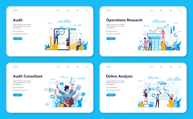 Audit web landing page set. Business operation research