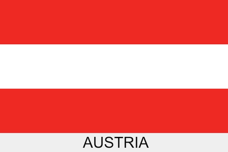 Vector austrian flag. isolated flag of austria.