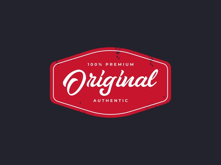 Vector authentic badge label design concept