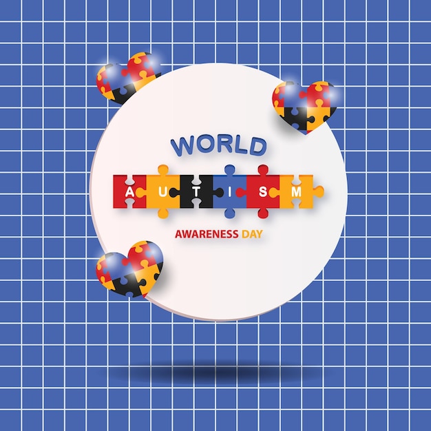 Autism awareness day background pster