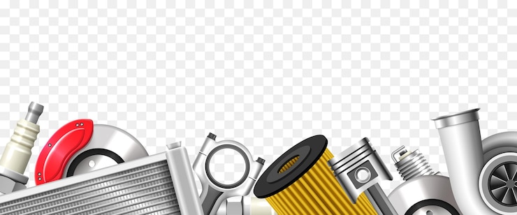 Vector auto parts border isolated on transparent background vector realistic illustration