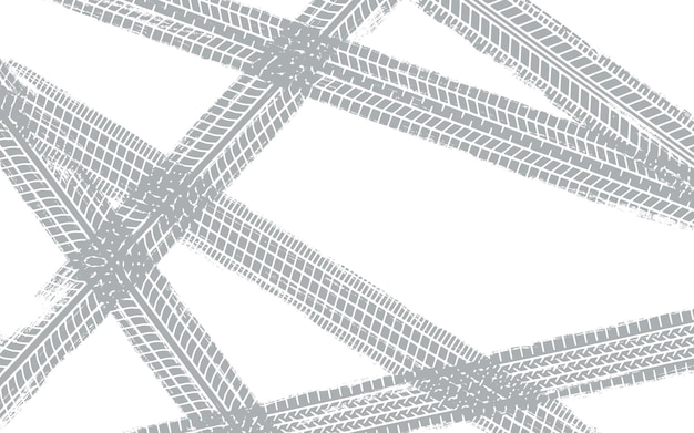 Auto tire tread grunge element Car and motorcycle tire pattern wheel tyre tread track Black tyre print Vector illustration isolated on white background