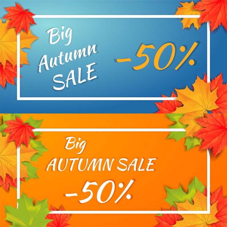Vector autumn horizontal banner.