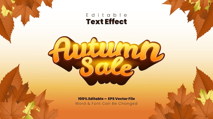 Vector autumn sale text effect