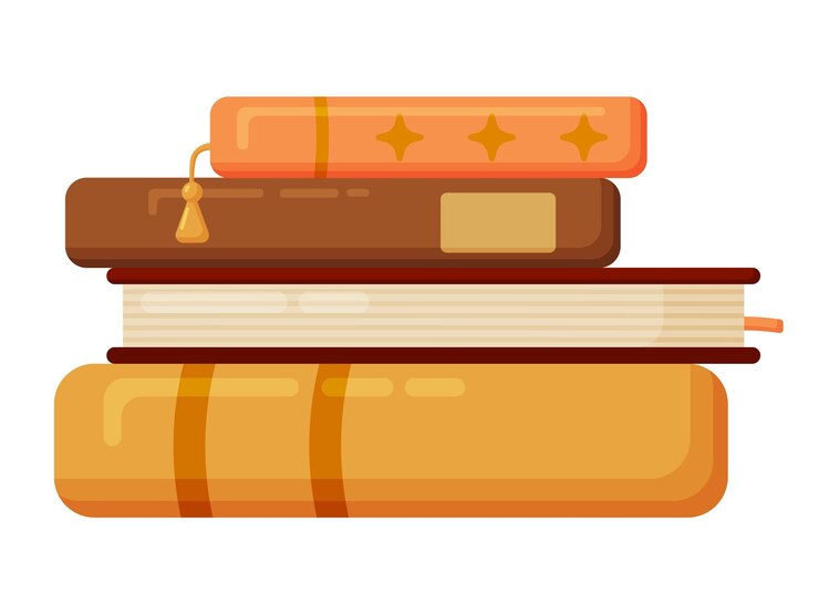 Autumn Stack of Books Flat Illustration