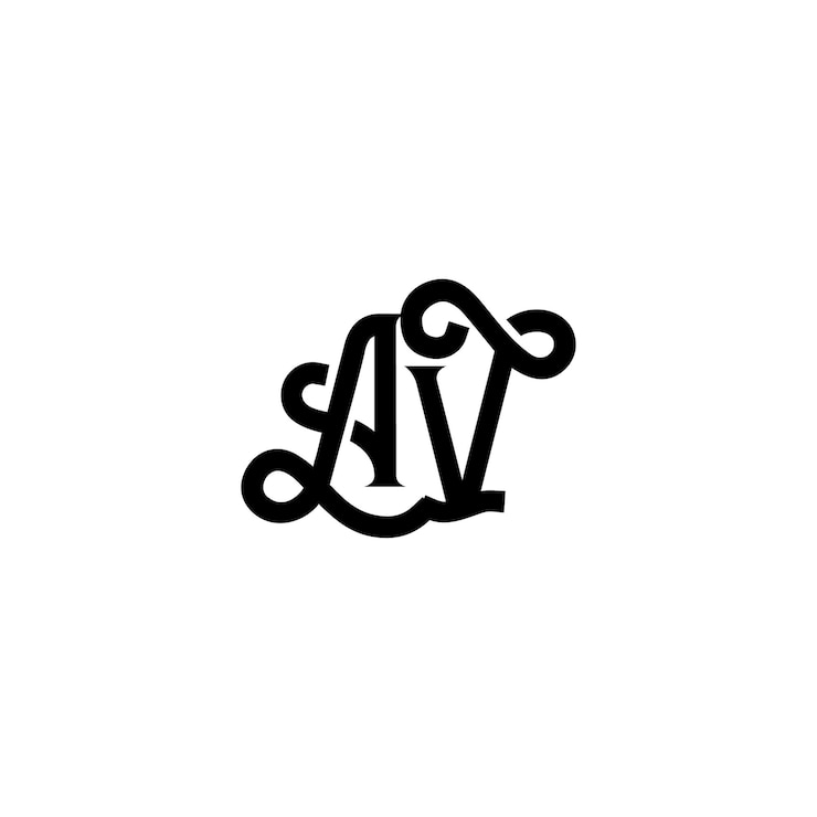 Vector av monogram logo design letter text name symbol monochrome logotype alphabet character simple logo