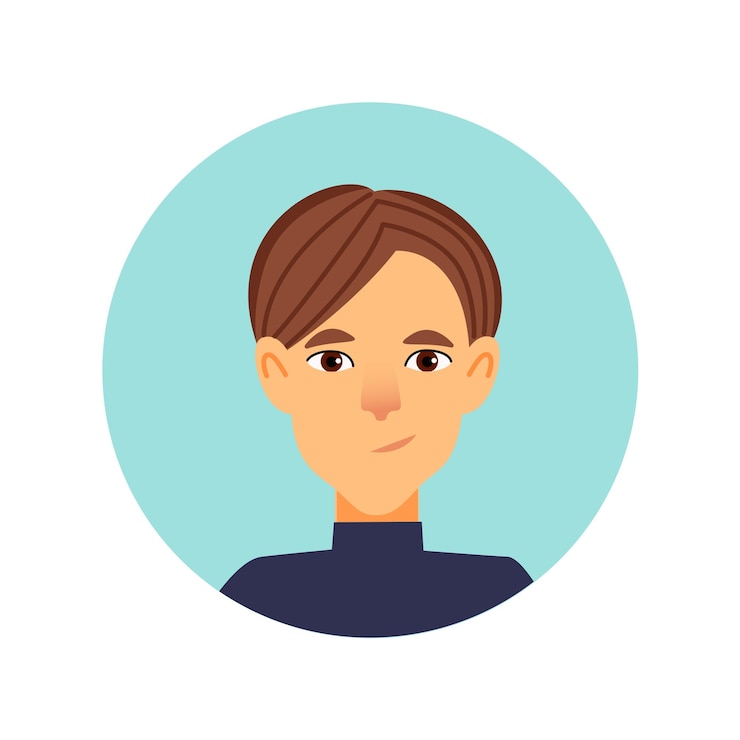 Vector avatar of person in the cartoon style the cartoon design of the mans avatar