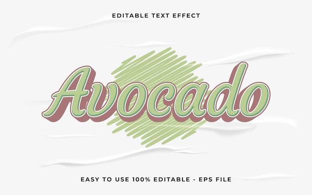 avocado editable text effect minimalist vector text effect