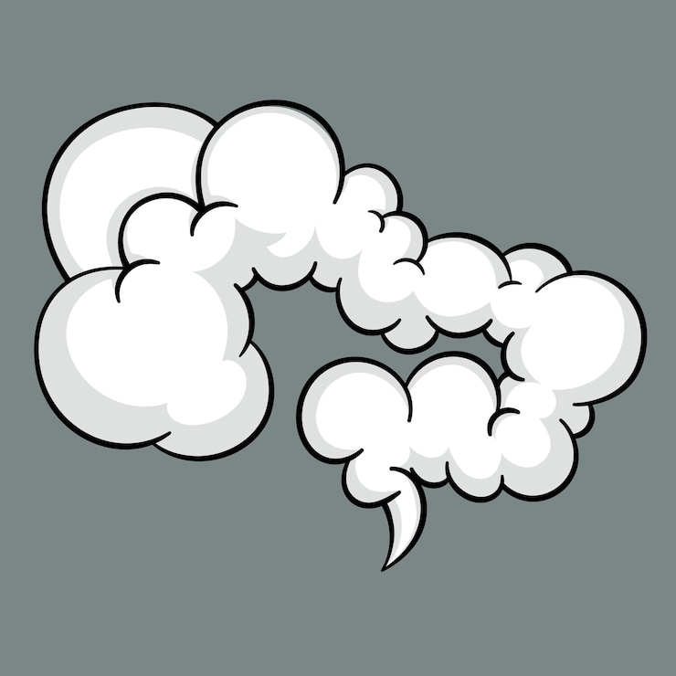 Vector awan atau asap komik