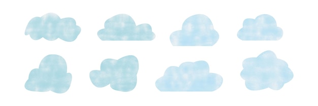 Awan biru dengan latar belakang putih