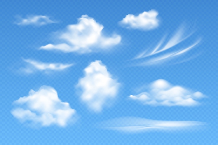 Vector awan realistis di langit