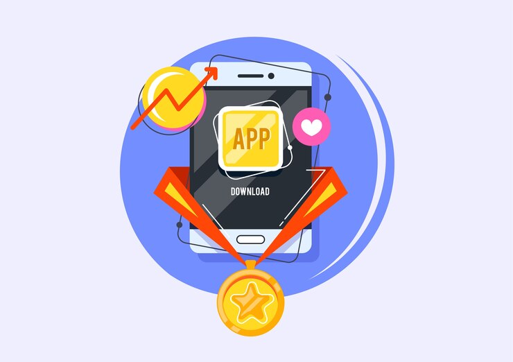 Vector award for the best app. prize in the online application. creative web icon.