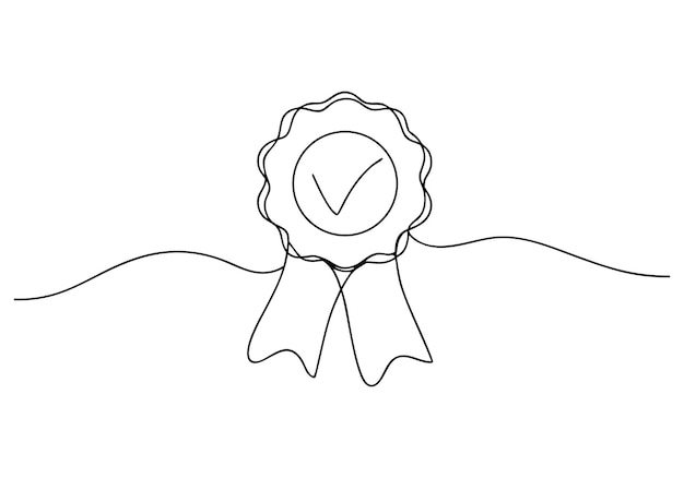 Award Ribbon with Check Mark