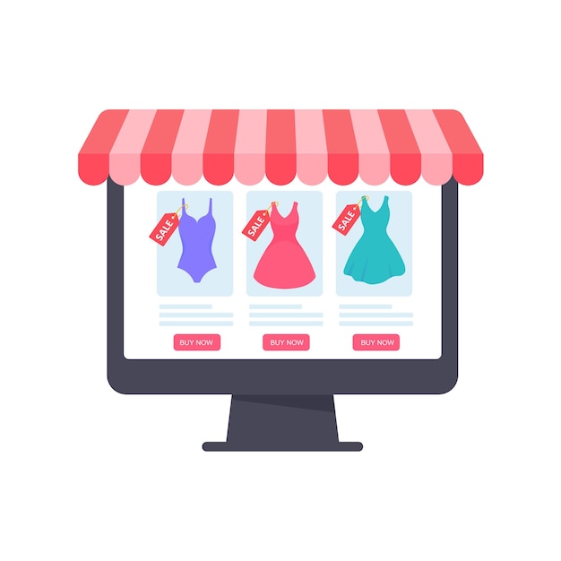 Awning protruding from the electronics The idea of opening an online store Product advertising